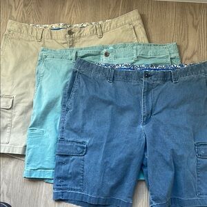 3 pairs of Tommy Bahama Cargo Shorts (green/khaki/blue) size 42